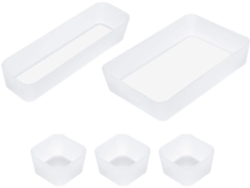 Caixas Organizadoras Quadradas Solustre,s Ao Desgaste E Quebras, Kit De 5 Peças, Multiuso, Feitas De Plástico Pp