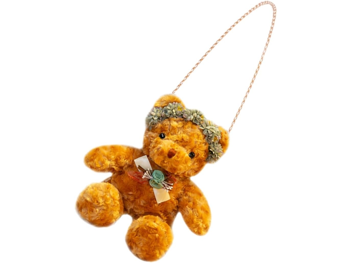 Adorable Bolso Bandolera De Peluche Marrón Con Forma De Oso, Bolso De Hombro Para Mujer, 40 Cm De Capacidad.