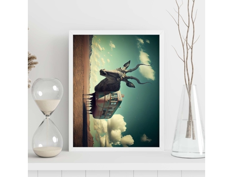 NACNIC Poster Cabra De Montaña En Estilo Surrealismo Cinematográfico Ilustraciones Y Grabados De Historieta Abstracta Y Artística A3