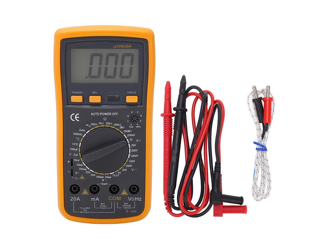 Multímetro Digital Profesional De Alta Precisión Con Prueba De Cables Activos Y Medición De Temperatura Ld9808a