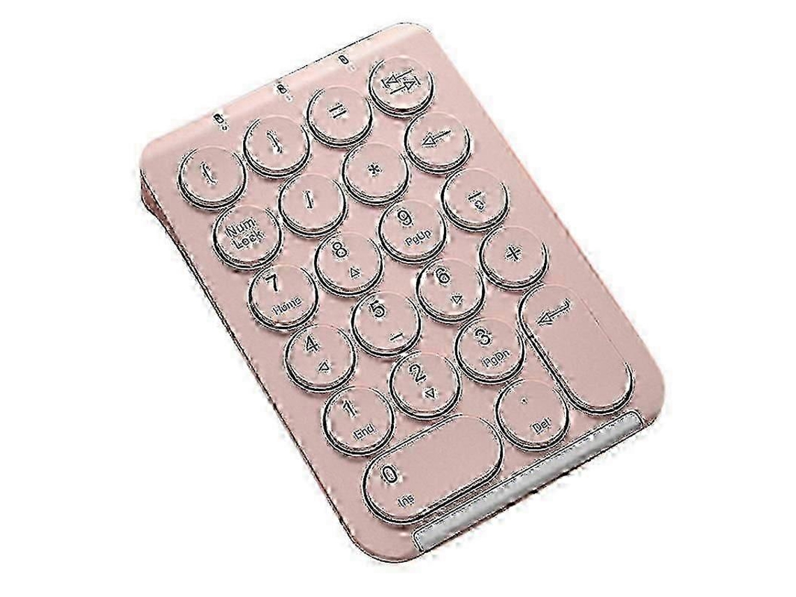Teclado numérico inalámbrico Bluetooth con 22 teclas redondas y teclado numérico recargable Ly Ebike (rosa)