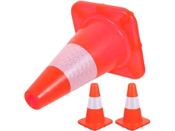 Juego De 3 Conos Reflectantes De Señalización Vial Para Barreras Y Seguridad, Color Naranja, Duraderos.