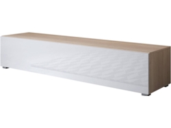 Mueble TV MÓVEIS BONITOS Luke H2 con Patas Estándar (160x40x32 cm - Sonoma y Blanco - Melamina)