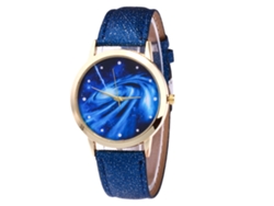 Reloj De Pulsera Para Parejas Con Correa De Piel Sintética, Estilo Moderno, Azul Oscuro.