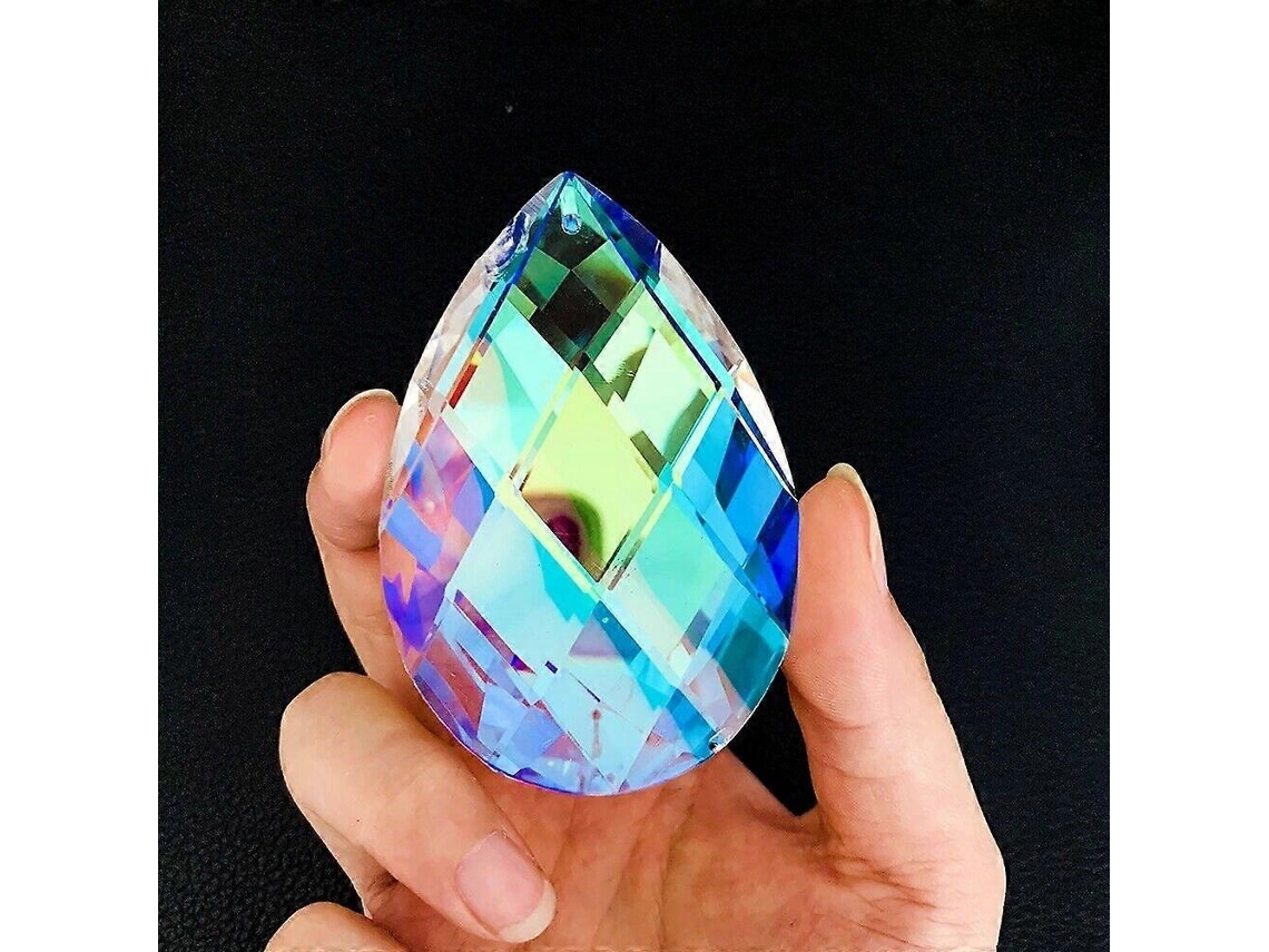 1 Lámpara de araña colgante con prisma facetado AB, atrapasol, cristal arcoíris, decoración colgante.
