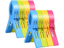 Clip Ropa Grandes 8 Pcs, Plástico Colorido Para Toallas