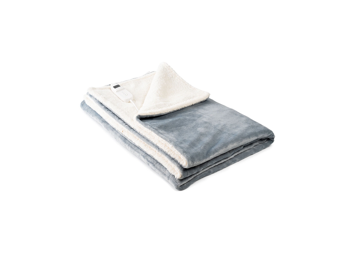 Manta Eléctrica Heklet INNOVAGOODS Blanco Gris 130 x 180 cm 160 W