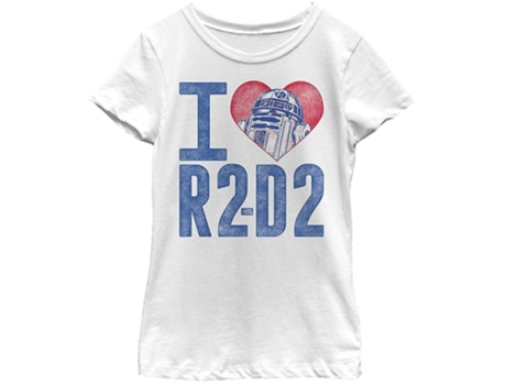 Camiseta ROCKINSTONE de Star Wars de I Love R2-D2 para niñas (XXXL)