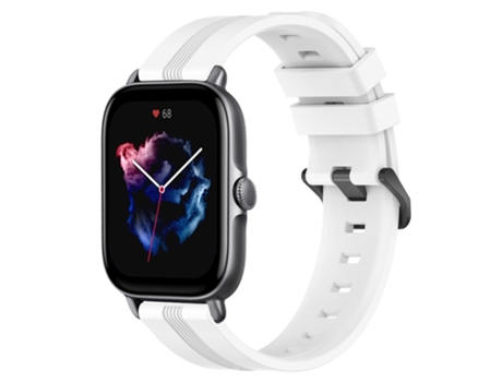 Correa Smartwatch para Amazfit GTS 3 Cóncavo Rayado Slicone 20mm (Blanco)
