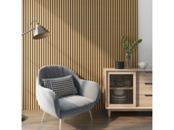 Set de 4x paneles de pared Vang acústico en MDF y fieltro 120 x 60 x 2 cm (2,88 m²) - Roble oscuro  [NEU.HOLZ]