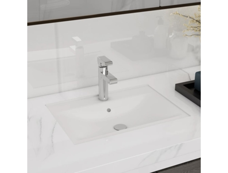 Lavabo MAISON ExCLUSIVE - Rectangular de Cerámica Hueco de Grifo/Desagüe Blanco