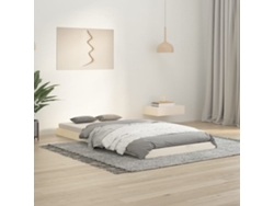 Estructura Cama Individual Madera Maciza Pino Blanco 90x190 Cm
