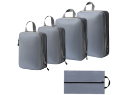 Bolsa de almacenamiento de compresión, juego de 5 piezas, bolsa de almacenamiento de viaje ligera, color gris Siurn