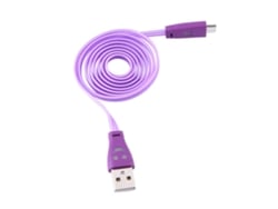 Cable De Carga Y Sincronización De Datos Micro Usb Led Light Up De 1 Metro Morado Para Teléfonos Android Lg