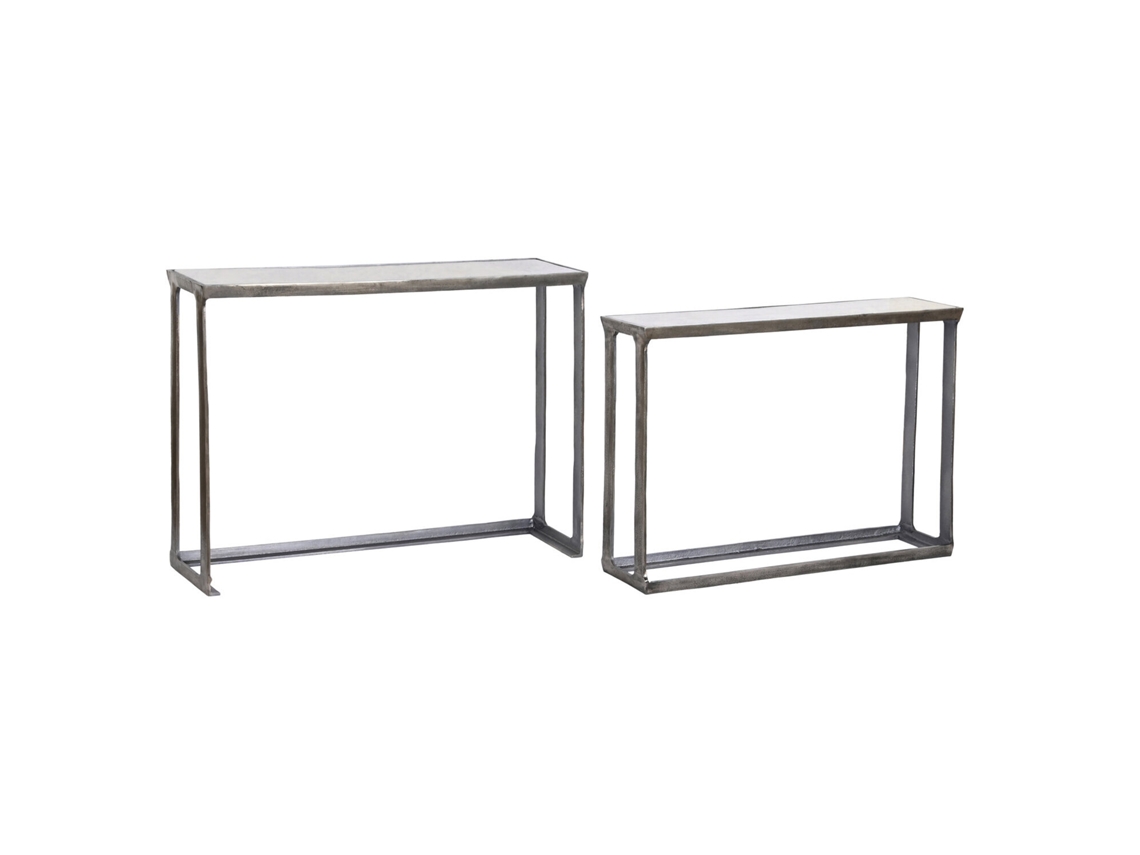 Set 2 Consola Marmol Aluminio Patinado 108x30x79cm