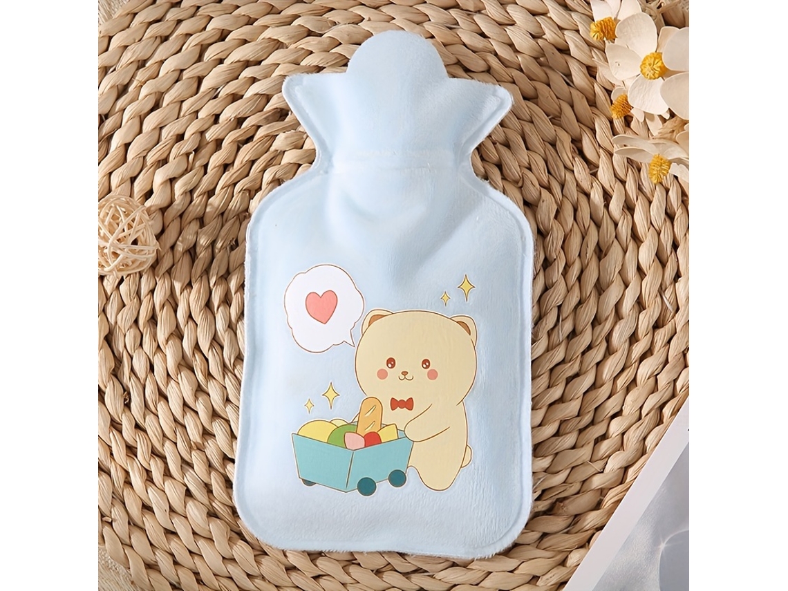 Bolsa De Agua Caliente Con Diseño De Personaje De Peluche (350 Ml) - Material De Pvc, Calentador Abdominal Manual, No Eléctrico.