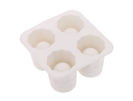 Bandeja de hielo, antiadherente, congelador 4 vasos de chupito -blanco