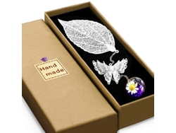 2026rebe-marcador De Libros De Hoja De Metal Linjou Mariposa Regalo Único (plata, Morado)