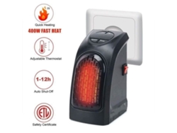 Radiador eléctrico Calefacción Ventilador de aire Calentador Mini Potente 400W Bajo Consumo Negro