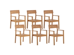 Conjunto de 6 sillas BELIANI Fornelli de Madera de acacia Madera clara 60x56x88