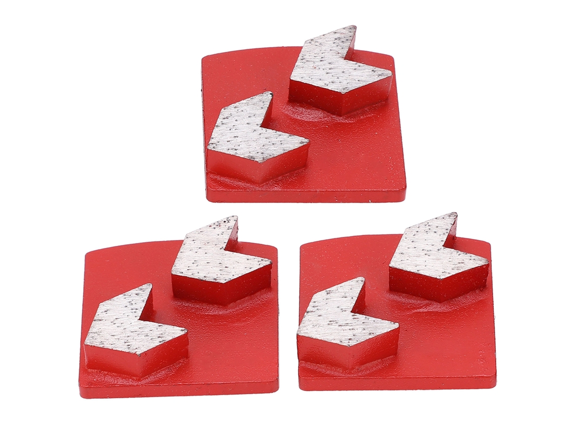 3 piezas de zapatas de amolar de cola de milano de diamante con 2 dientes de flecha para corte agresivo de hormigón 30 Rojo