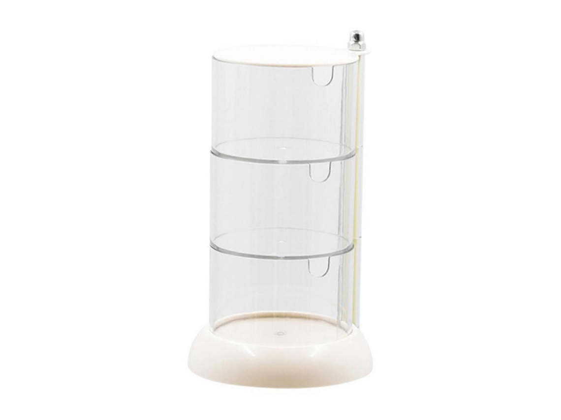Organizador giratorio para esponjas de maquillaje con 2/3/4 rejillas, transparente, blanco, cuatro capas Everley891