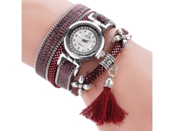 Relógio De Pulso De Quartzo Com Pulseira De Couro Pu Feminino Estilo Simples Zl67-yo (bege)