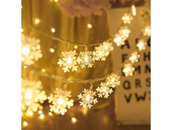 Cadena de luces de copo de nieve, 20 pies, 40 LED, batería, dos modos de luz NEVEANCE