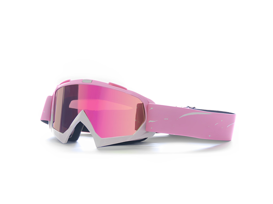 Gafas deportivas Csyy HD para ciclismo, esquí y deportes al aire libre (montura rosa y blanca, lentes rosas)