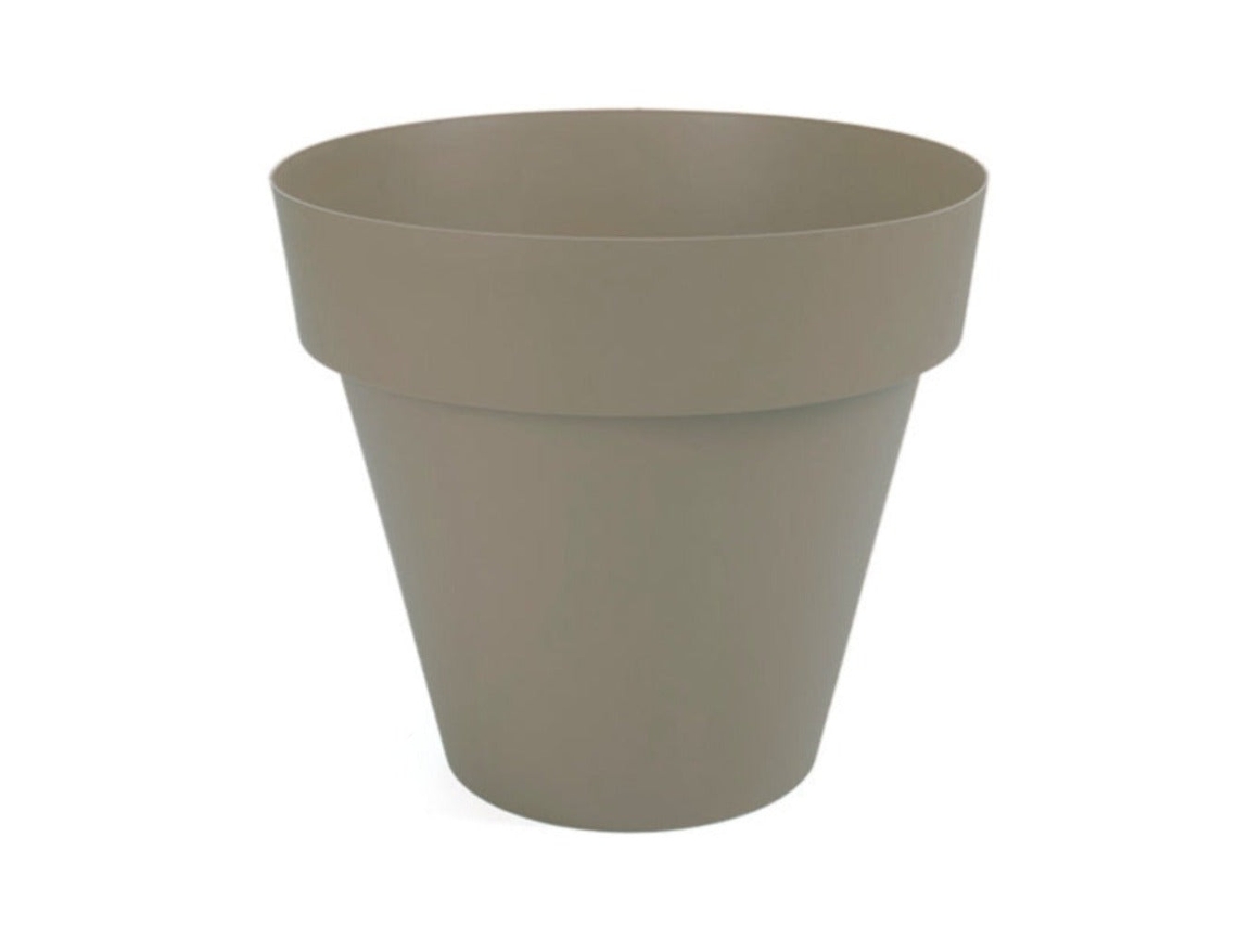 PLASTIKEN TES - Maceta Redonda Clásica Diámetro 32 cm Capacidad 14L Taupe