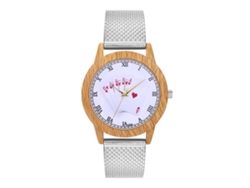 Reloj De Pulsera De Cuarzo Para Mujer Con Bisel Redondo Y Correa De Pu Con Estampado Animal (azul)