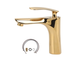 Grifo de lavabo de cobre antiguo, mezcla de agua caliente y fría