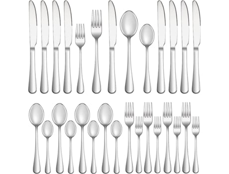 Juego de cubiertos de 20 piezas Servicio para 4, Juego de cubiertos de acero inoxidable de primera calidad, Juego de utensilios de cubiertos pulido...