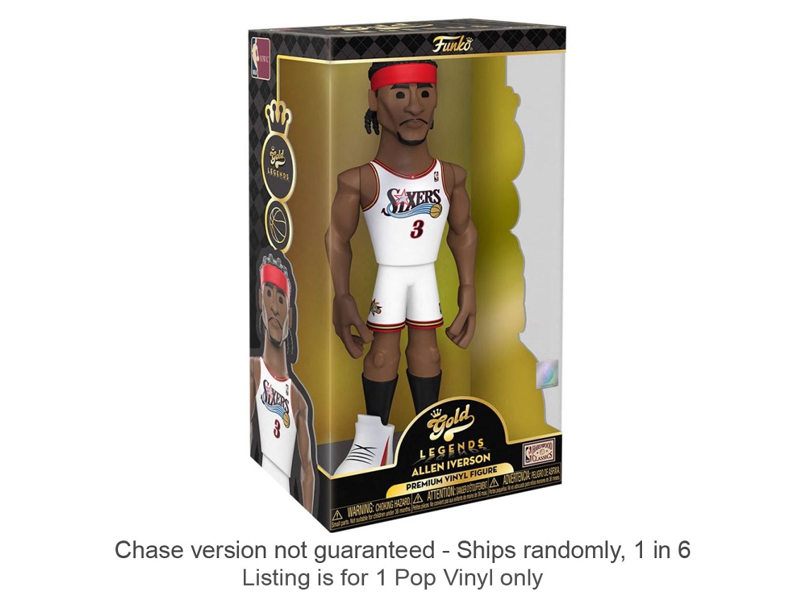 Figura Funko NBA: 76Ers Allen Iverson Vinilo Gold Chase Se envía 1 en 6