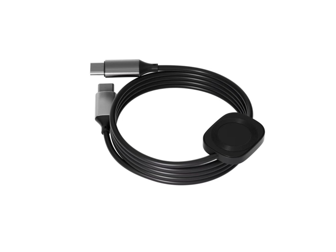 2-en-1 Cable Magnético De Carga Inalámbrica 100w — Cargador Usb-c Pd Rápido Con Base Magnética Compatible Con Apple Watch Black