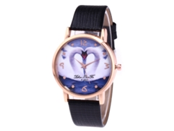 Reloj De Pulsera Casual De Cuarzo Para Mujer Zhoulianfa Con Diseño De Corazón Negro.