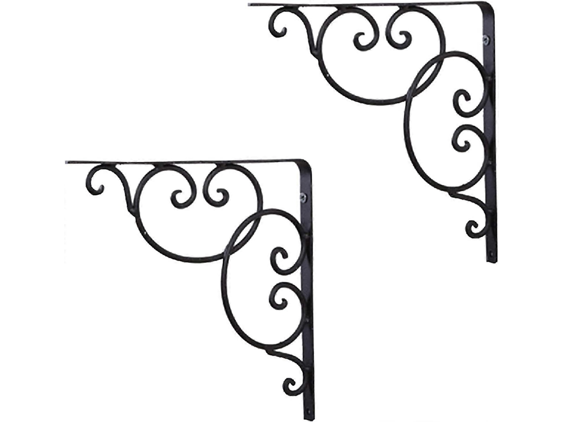 Soporte Triangular De Hierro Forjado Europeo, Pared, Negro, 6 Pulgadas, 2 Piezas
