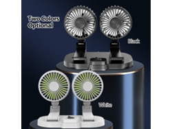 Ventilador portátil USB, 2 velocidades, rotación de 360°, para coche/hogar.