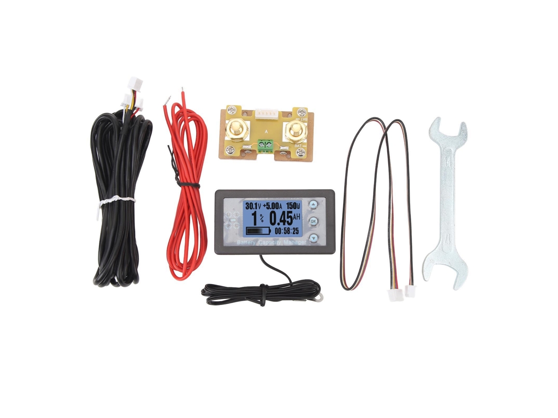 Monitor De Batería Bluetooth Con Shunt Voltaje Corriente Capacidad Medidor Coulomb Para Vehículo Eléctrico Rv Va9210 300a
