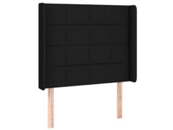 Maison Exclusive - Cabecero Con Orejas De Tela Negro 93x16x118/128 Cm