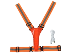 Chaleco Reflectante Ajustable Con Carga Usb Para Adultos, Ideal Para Correr, Caminar, Andar En Bicicleta Y Actividades Al Aire Libre - Naranja