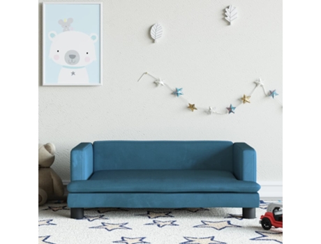 MAISON EXCLUSIVE Sofá para niños de terciopelo azul 80x45x30 cm