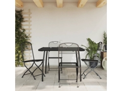 Juego De Comedor De Jardín 5 Uds | Mueble De Jardín Malla Metálica Gris Antracita