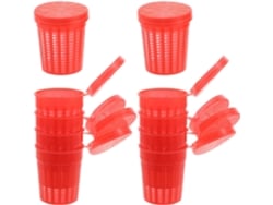 Paquete de 10 jaulas de plástico rojo para cebo