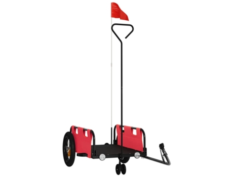 Remolque para bicicletas hierro y tela Oxford VIDAXL rojo