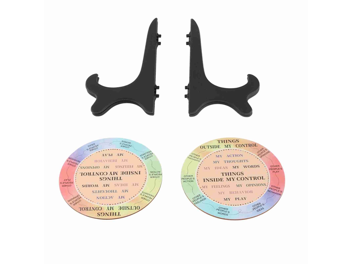 2 Ruedas De Madera Para Expresar Emociones Con Soporte De Plástico Para La Salud Mental Y La Decoración.