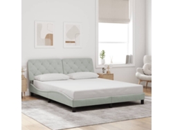 Estructura De Cama Sin Colchón Terciopelo Gris Claro 160x200 Cm