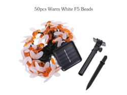 Rebe-lámpara De Jardín Solar Tomshine Con 50 Leds Abeja, 6.9m, 8 Modos De Iluminación, Sensor De Luz, Resistente Al Agua Ip44 Para Exteriores Patio