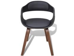 Maison Exclusive - Sillas De Comedor 4 Uds Madera Curvada Cuero Sintético Negro
