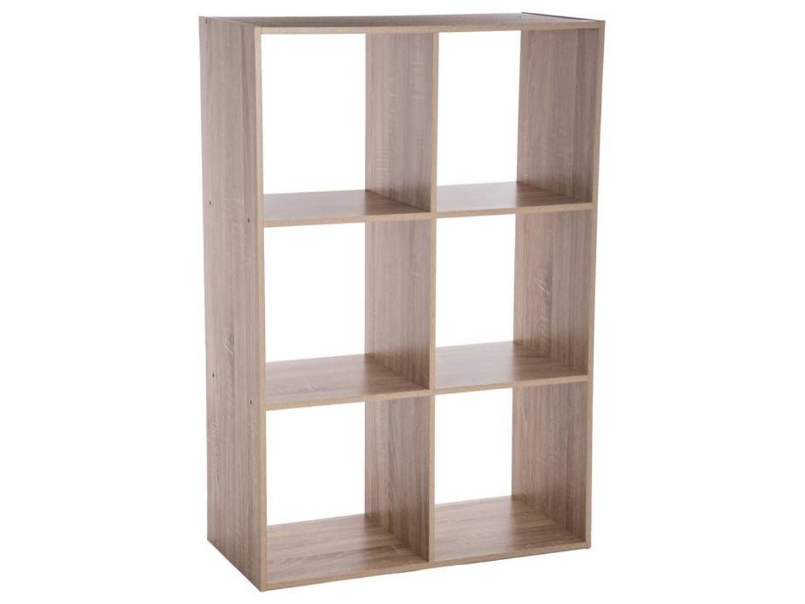 Estante Mix Madera 6 Compartimentos Muebles Dormitorio Natural Essential FIVE